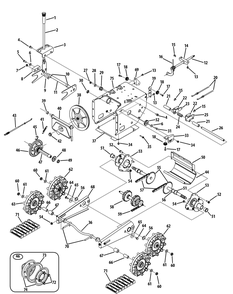 Transmission And Track System Diagram and Parts List for 2X728TDE (31AH74TT710-31AH74TT756)(2013) Cub Cadet Snow Blower
